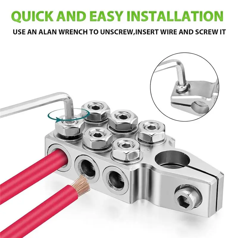 DT35！ Battery Terminal Connectors, 12 Way Battery Terminals, 1/0AWG,2/4/6/8AWG Battery Connectors , for Car/Trucks/RVs