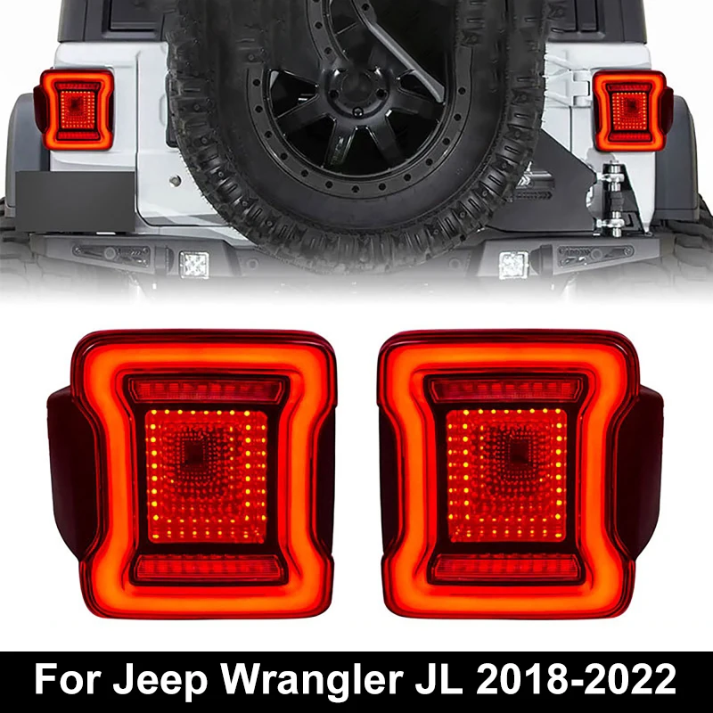 

1 Pair LED Tail Light Rear Turn Signal Reverse Lamp for Jeep Wrangler JL 2018-2022 (US/EU Version)