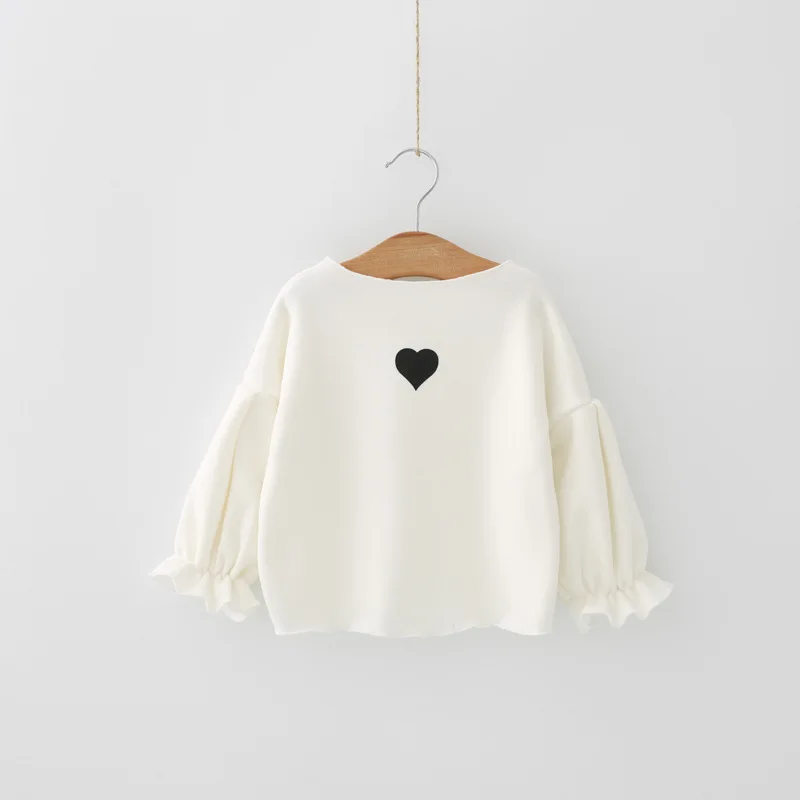 Baby Girls Tops Character Love pattern Bubble Sleeve T shirts for Girls Clothes Cashmere Tshirt Kids Clothes Girls Costumes