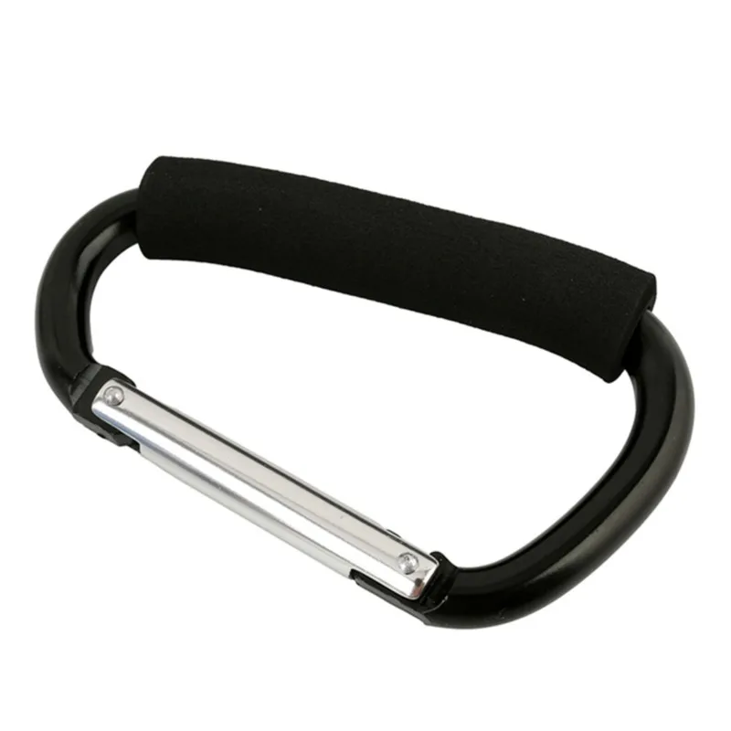 Großer Karabiner, Kinderwagen-Haken, Organizer, Aluminium, D-Ring, Federverschluss, Schlüsselanhänger-Clip, Tragegriff zum Aufhängen von Geldbörsen, Einkaufstaschen – Detail 35