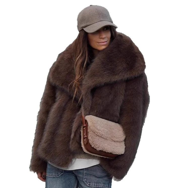 سترة جديدة من فراء الثعلب الناعم كاجوال ومتعددة الاستخدامات صديقة للبيئة معطف شتوي دافئ من الفرو الصناعي #5