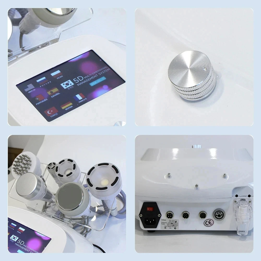 Newest 5D 120K Vacuum RF Slimming Machine 6 in 1 Ultrasonic Cavitation Anti Cellulite Body Massage Face Lfiting Device