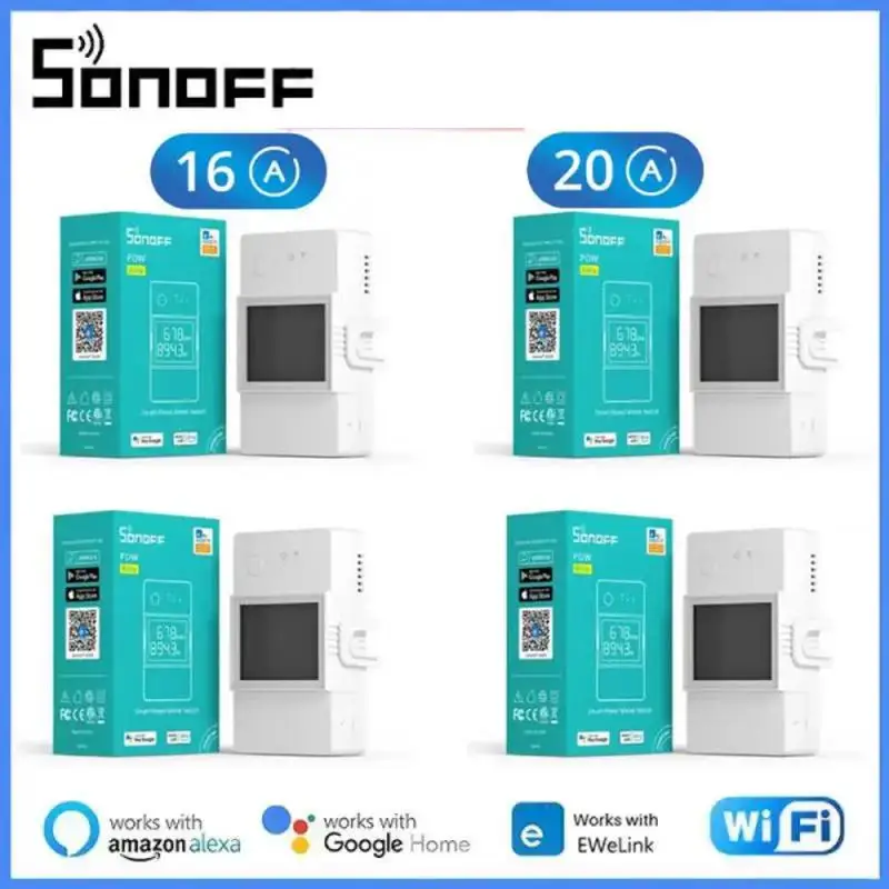 

SONOFF POW Elite Smart Power Meter Switch 16A/20A Wi-Fi Smart Home Switch ЖК-экран работает с приложением Alexa Google Home EWeLink