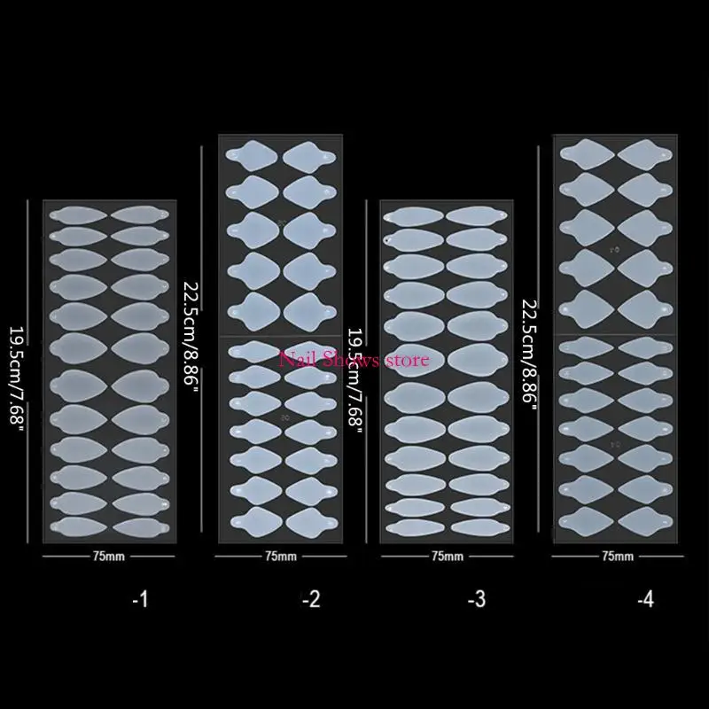 E0BC Forms สติ๊กเกอร์ปลายเล็บคู่มือสติกเกอร์ซิลิโคนสั้นเล็บรูปแบบเล็บออกแบบแม่พิมพ์สำหรับรูปแบบเล็บอะคริลิค DIY