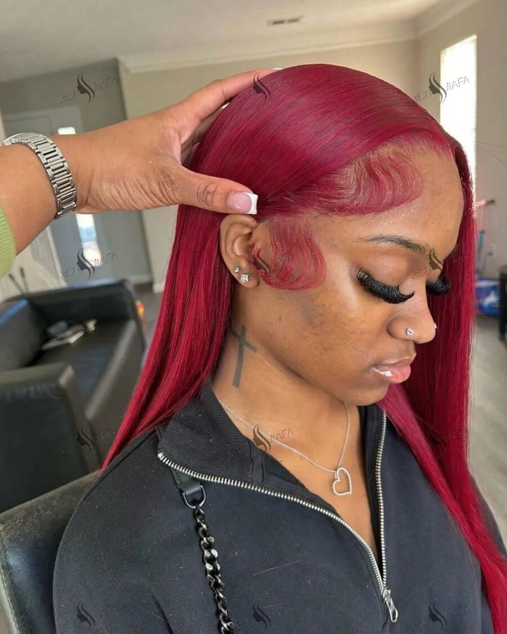 

13X6 Transparent Lace Burgundy For Women Natural Wig 99J Red Pre Plucked Lace Front Human Hair Wigs Colored Brazilian Straight