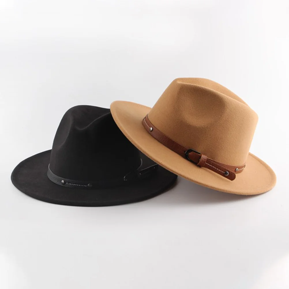 

Woolen Jazz Hat Durable Lightweight Comfortable Wide Brim Design Fade Resistant Wedding Parties Men Women Caps