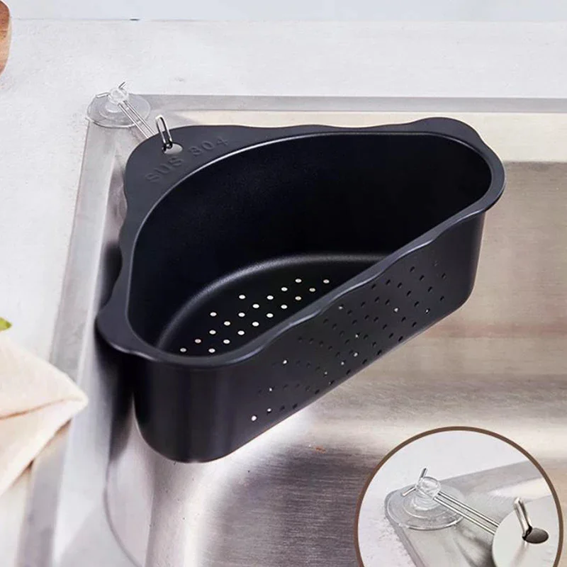 /PFU/Stainless Steel Corner Sink Strainer Drain Basket Kitchen Gadget Racks Holders Storage Ganizer Vegetable Drainer 304
