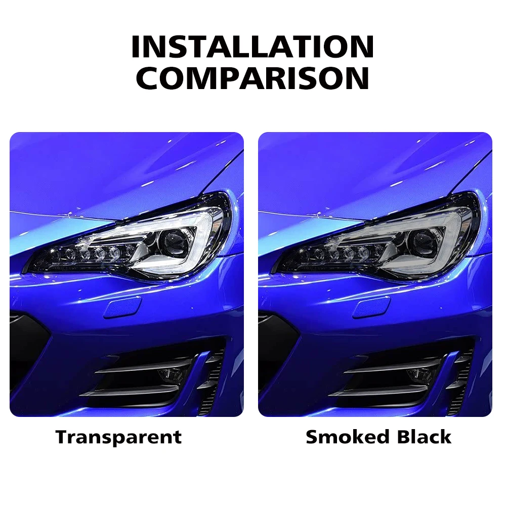 

For Subaru BRZ ZD8/Toyota GR86 2022-2026 High-Gloss Smoke Black Pre-Cut TPU Headlight Protection Film PPF Kit Anti-Scratch Film
