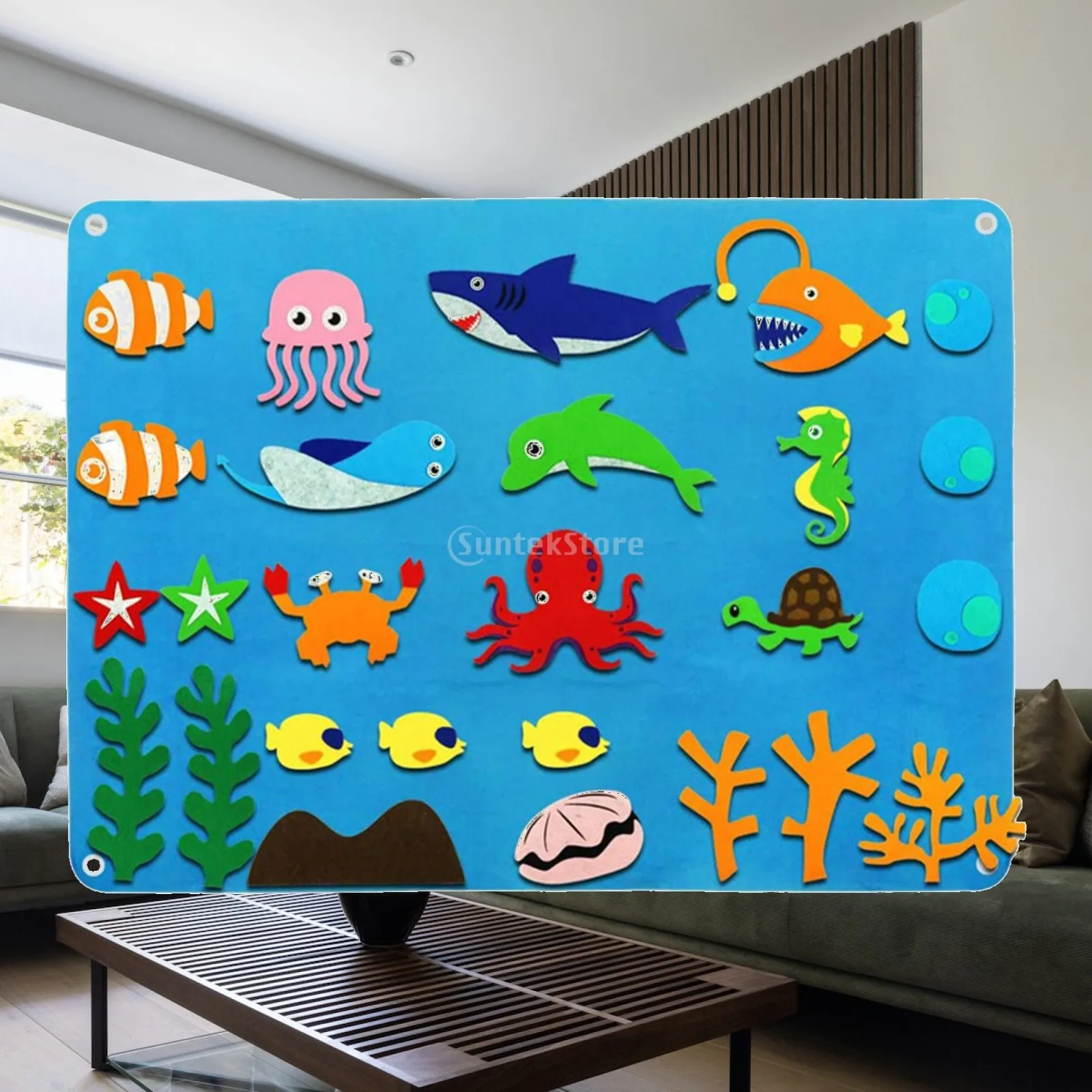 Felt Set Playboards Cartoon Pattern Wall Decoration DIY Felt Board Toys for Preschool Teaching 6 Years