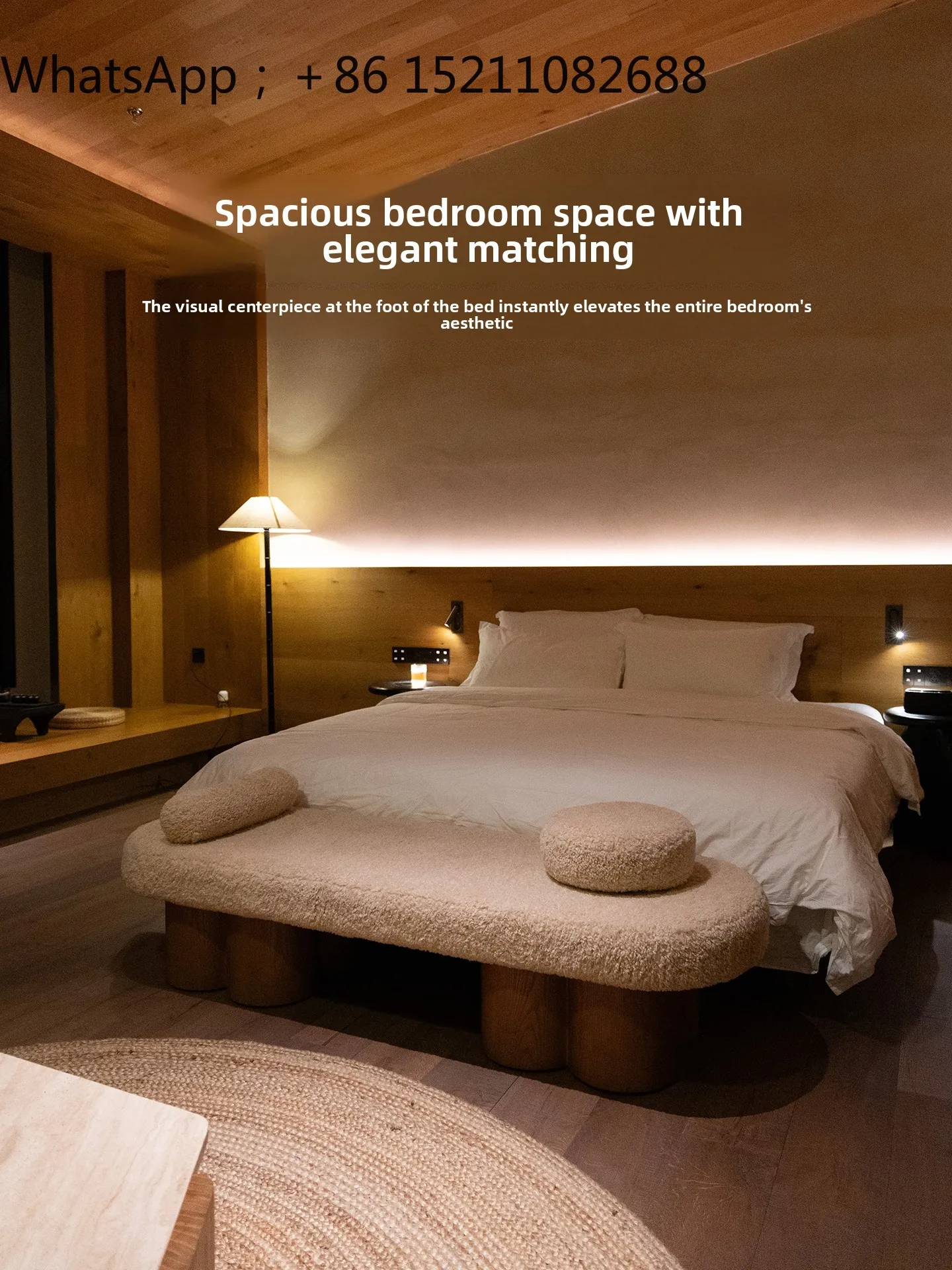 LLY bedside clothes rack bench in bedroom, walk-in closet changing bench, long bench at the foot of the master bedroom