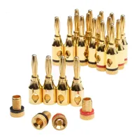 20/8Pcs 24k Gold-Plated Banana Plugs 4mm Audio Speaker Connectors for Musical Cables & Speaker Jacks Durable Pin Plugs