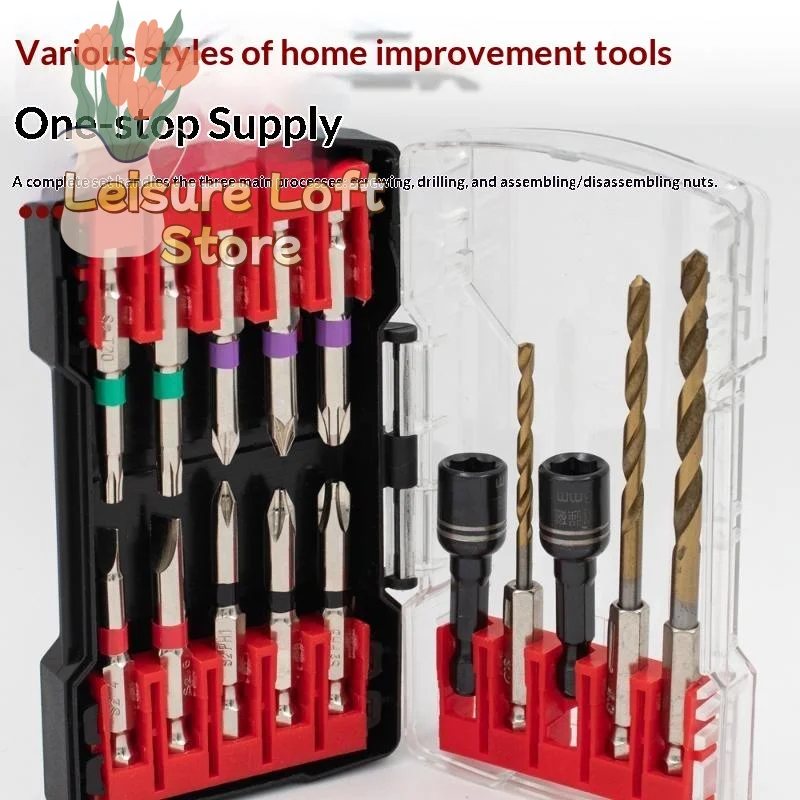 15PCS Impact Driver Bit Set Rust-Proof Hex Shank Magnetic Screwdriver Bits for Power Drill Construction Site Jobs