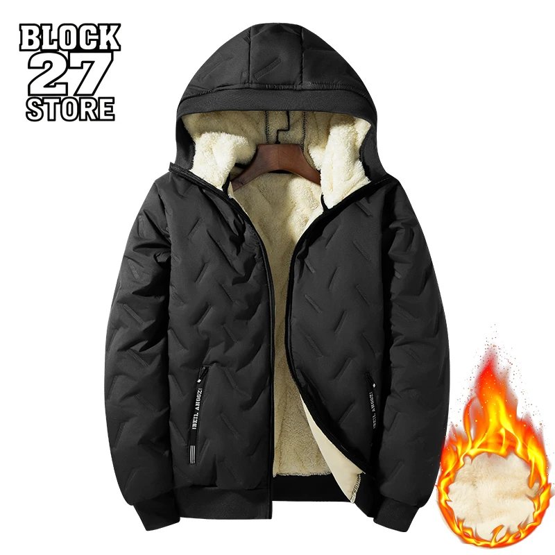 

Harajuku Мужская теплая короткая куртка с капюшоном, осенне-зимнее пальто с карманами на молнии, спортивная повседневная рабочая одежда на открытом воздухе, ветрозащитная хлопковая куртка