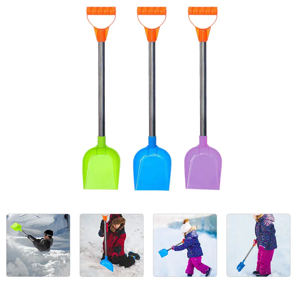 

3pcs Kids Shovel Durable Plastic Stainless Steel Portable Winter Shovels For Snow Sand Gift Coordination Snow