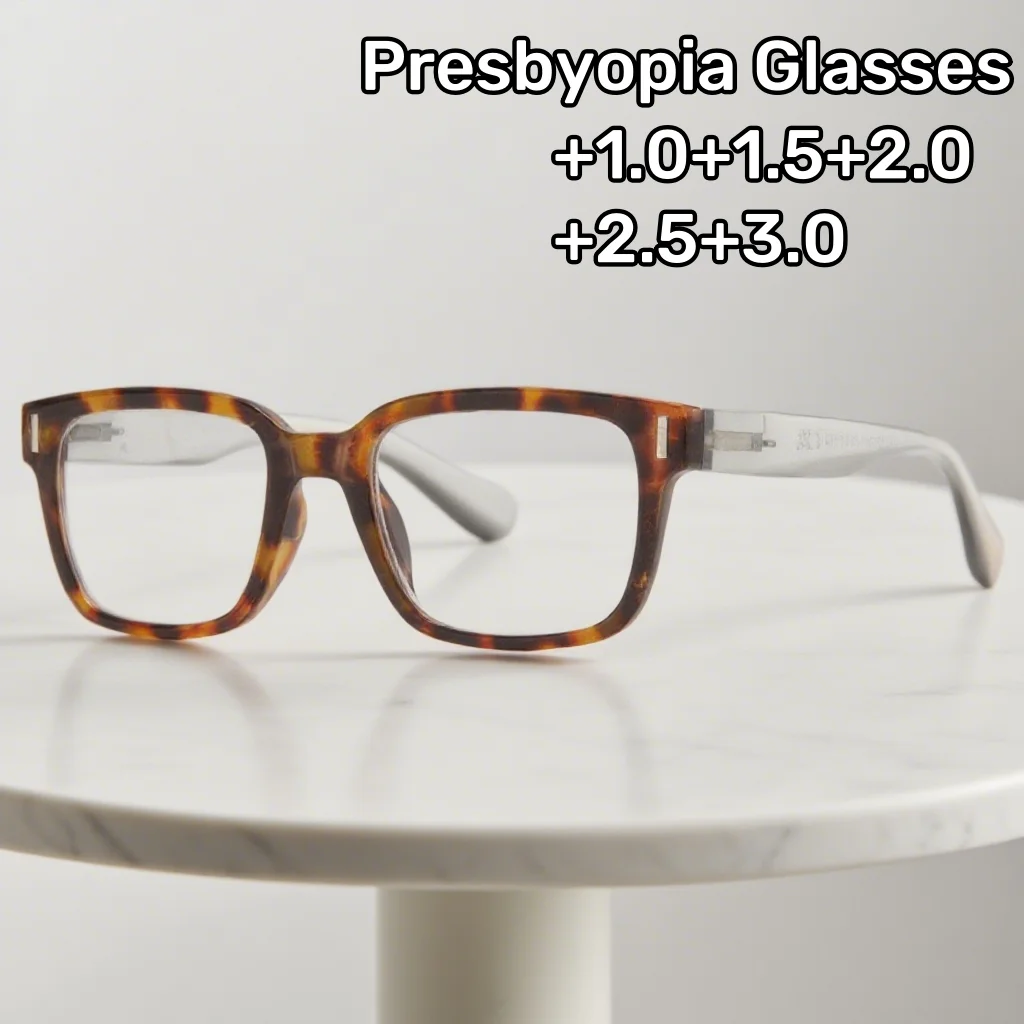 

New Style Square Frame Reading Glasses Male and Female High-definition Anti Fatigue Presbyopia Eyeglasses Ultralight Eyewear