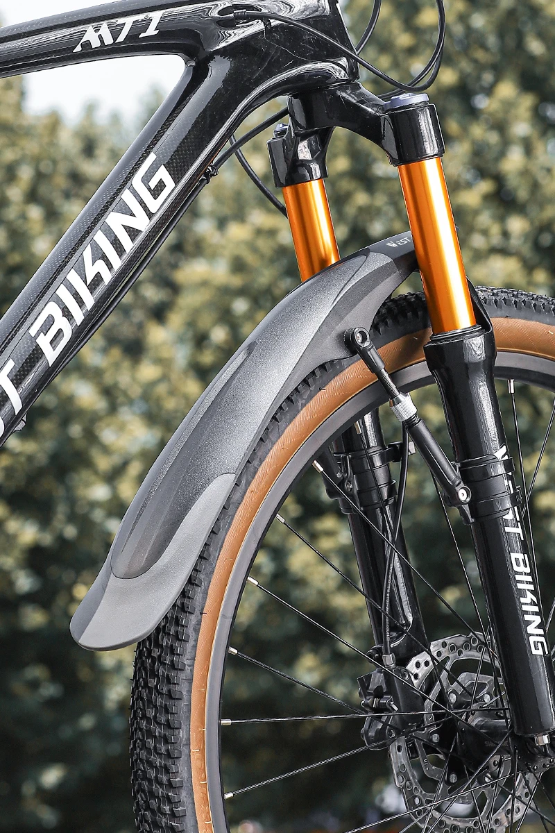 WEST BIKING Schnellspann-Fahrrad-Schutzblech-Set 8cm Verbreitert Höhenverstellbar Doppelhalterung Für 26 27,5 29 Zoll MTB Schutzblech – Detail 3