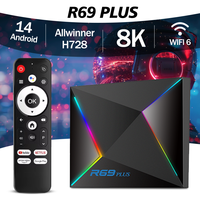 R69 Plus TV Box Android14 Allwinner H728 Quas Core Chip Wifi6 1000M Lan 2.4G&5G Wifi Smart Set Top Box Home Video Player