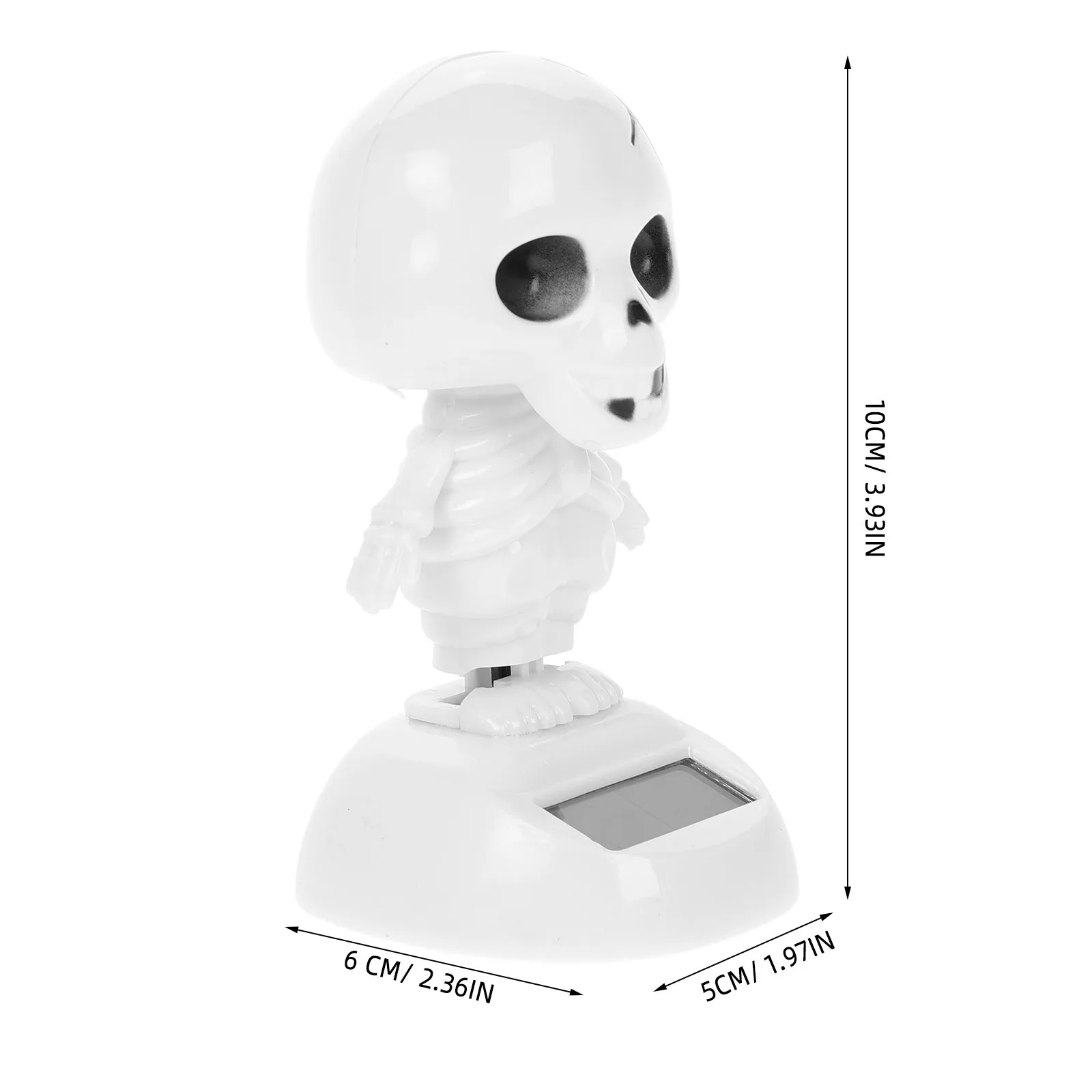 2Pcs Halloween Solar Dancing Ghost Decor Plastic Statue Shaking Head Solar Powered Car Desk Table Shelf Decor Holiday