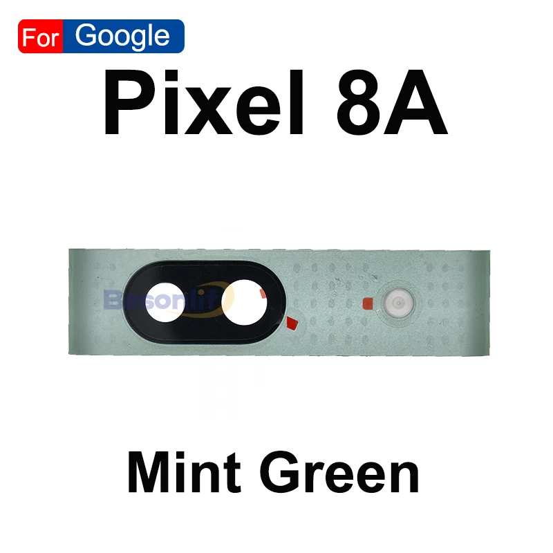 Basonlif Camera Lens With Frame For Google Pixel 8A Rear Back Camera Lens And Frame Replacement Part