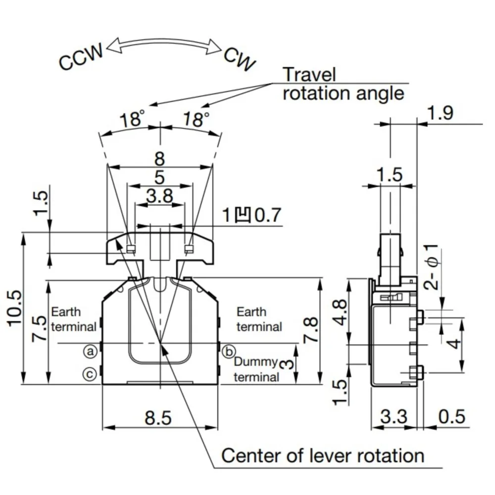 5Pcs Japan Multi-function Reset 3/three-way Left And Right Reset Dial Switch Multi-directional Dial Switch To Switch Mini
