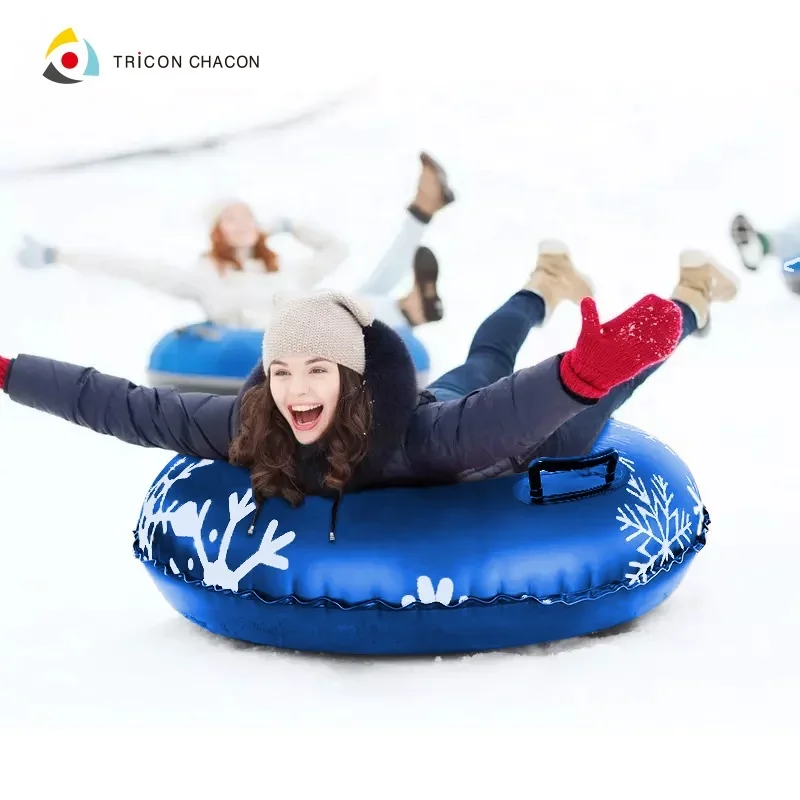 Inflatable Snow Tube Hard Bottom Sledge Sled With Rubber And For Kid And Adult Winter Sport Customized