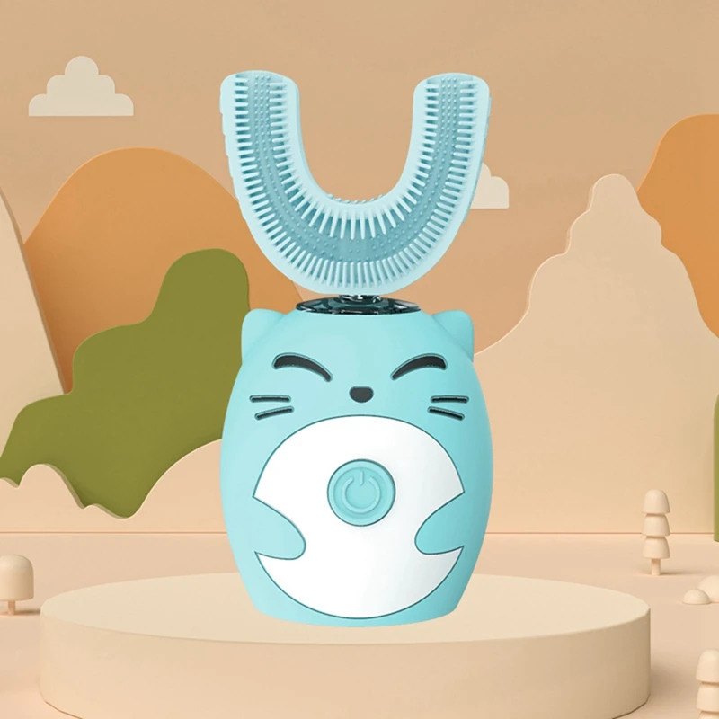 Children's U-Shaped Electric Toothbrush Ultrasonic Usb Rechargeable Cleaner Smart Baby Toothbrush Soft Bristles