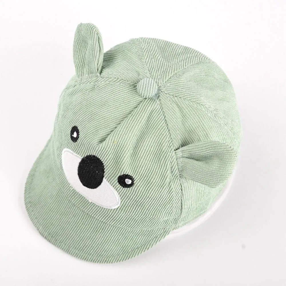 Cute Cartoon Bear Baseball Hat Short Brim Sunshade Children Sun Visor Cotton Peaked Cap Outdoor