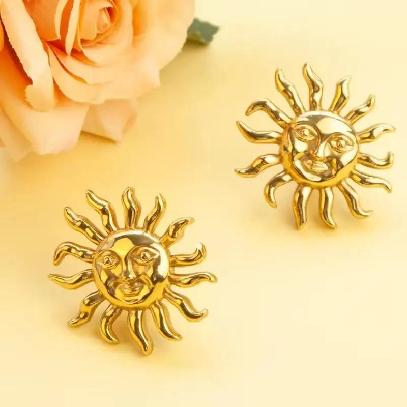 8PCS Solid Brass Sun Face Furniture Pulls Handles Drawer Knobs Cupboard Wardrobe Closet Dresser Shoe Cabinet Door Pulls Knobs