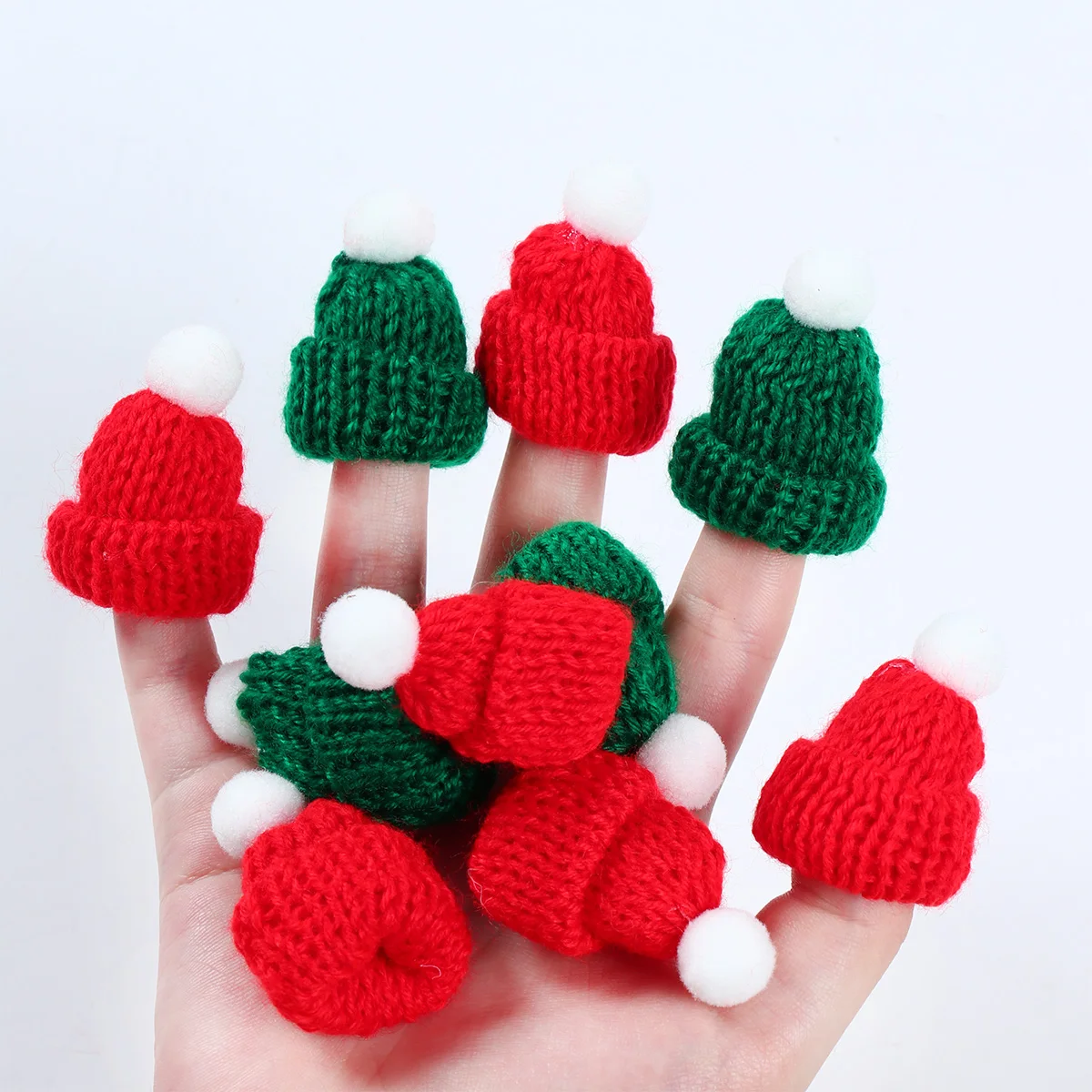 10PCS Christmas Creative Mini Hats for Wine Bottle Mini Pretty Knitted Thread Hat Bottle Toppers Christmas New Year Decorations