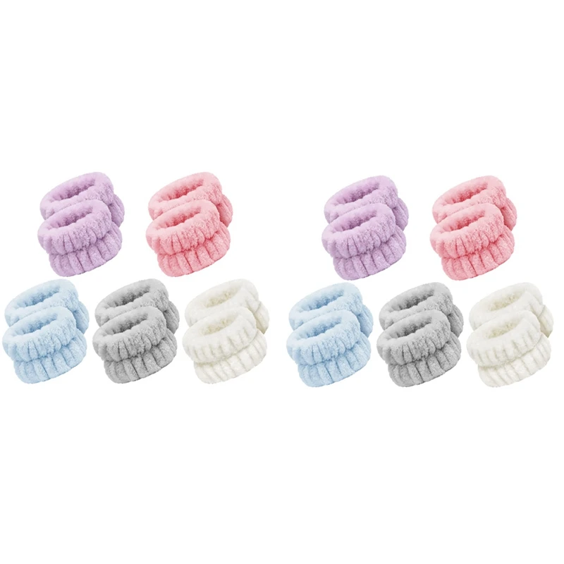 سوار معصم من المايكروفايبر لغسيل الوجه ، مناشف المعصم كما هو موضح ، سوار معصم لغسيل الوجه ، شريط غسيل سبا ، 20 *