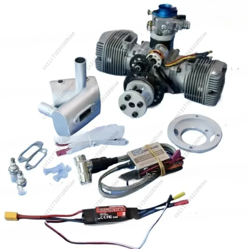 70CC 2-Stroke 2-Cylinder RC Airplane Engine GTT70 - with Automatic Electric Self-Starter