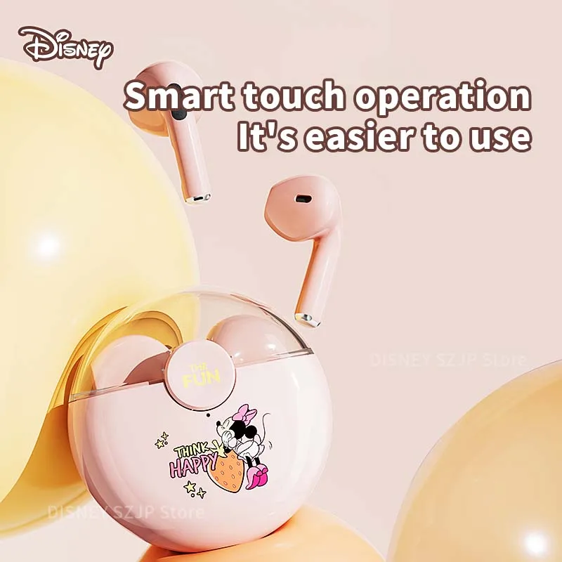 New Disney Stitch Angel Wireless Bluetooth Earbuds Q50 HiFi Surround Sound Earphones Smart Touch Headphone Long Battery Life