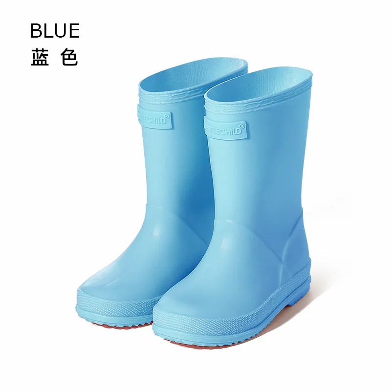New Baby Solid Color Rubber Sole Rain Boots Boys Girls Non-slip Waterproof Gardening Shoes Children Casual Mid-calf Boots Kids image 4