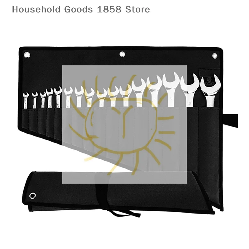 

Органайзер для гаечных ключей, сумка для рулонов инструментов — водонепроницаемый органайзер для рулонов гаечных ключей из ткани Оксфорд с 16 карманами для гаража, ремонта дома в мастерской