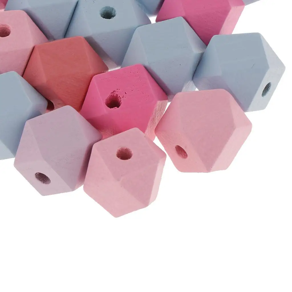 Wooden Loose Spacer Beads Geometric Findings Jewelry Making Supplies for Bracelets and Creative Crafts