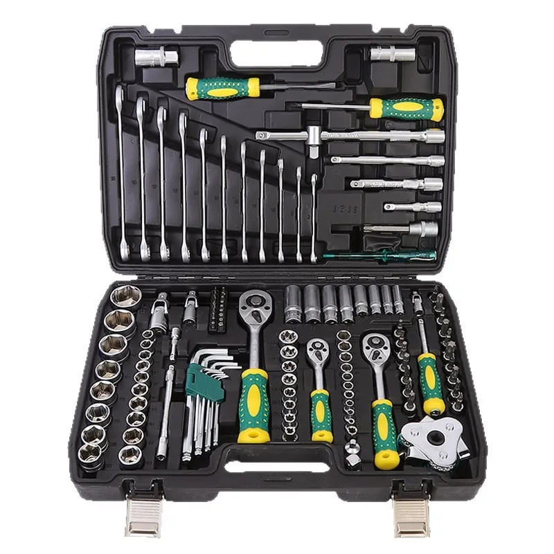 121Pcs Auto Repair Ratchet Socket Wrench Set, Multifunctional Combination Hardware Tool Kit for Car Maintenance