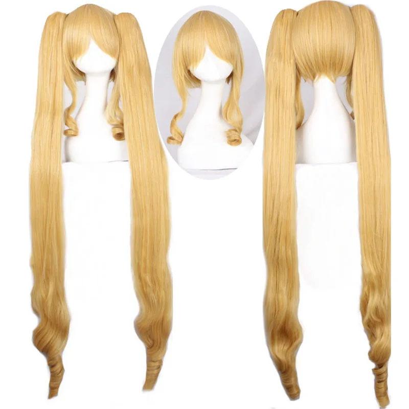 

Synthetic Cosplay Wig Long Wavy Blonde Hair with Bangs Natural Wave Heat Resistant Fiber for Party Halloween Women