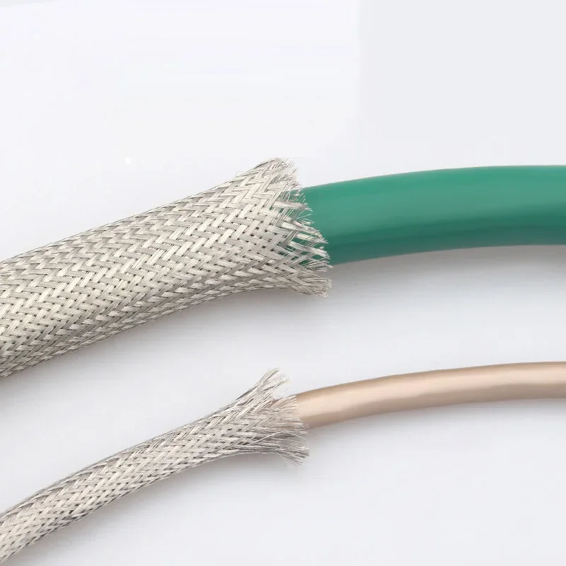 1/2/5M 2/4/6/8/10/12/14/16~40mm Braided Ground Strap Grounding Tinned Copper Flat Braid Shielding Braided Sleeving Cable Harness