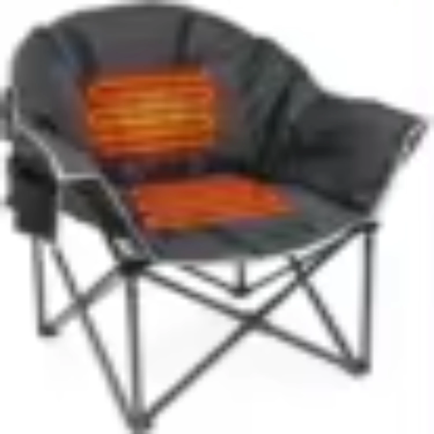 Kinnls Outdoor Portable Heated Folding Chair Lounge Support 500 lbs Oxford Fabric Roomy Camping Chair Fishing