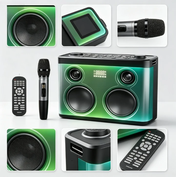 S1368 320W Portable Karaoke Bluetooth Speaker Drum Pad HDMI FM Radio TWS Party Outdoor Wireless Sound System Bass Subwoofer