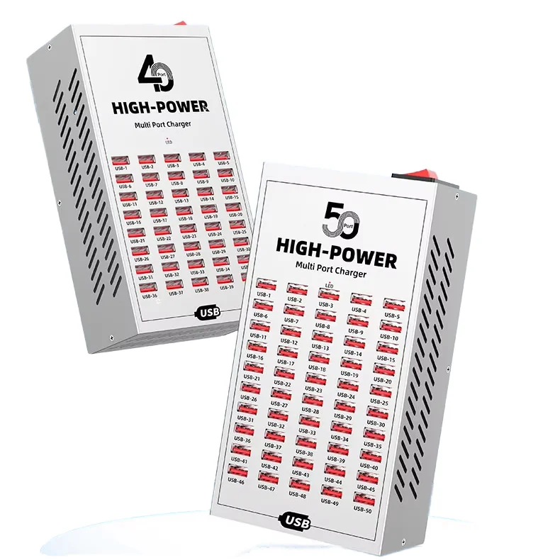 30/40/50-Port USB Charger Station-High-Speed Multi-Device Smart Charging Hub with PD & QC Technology