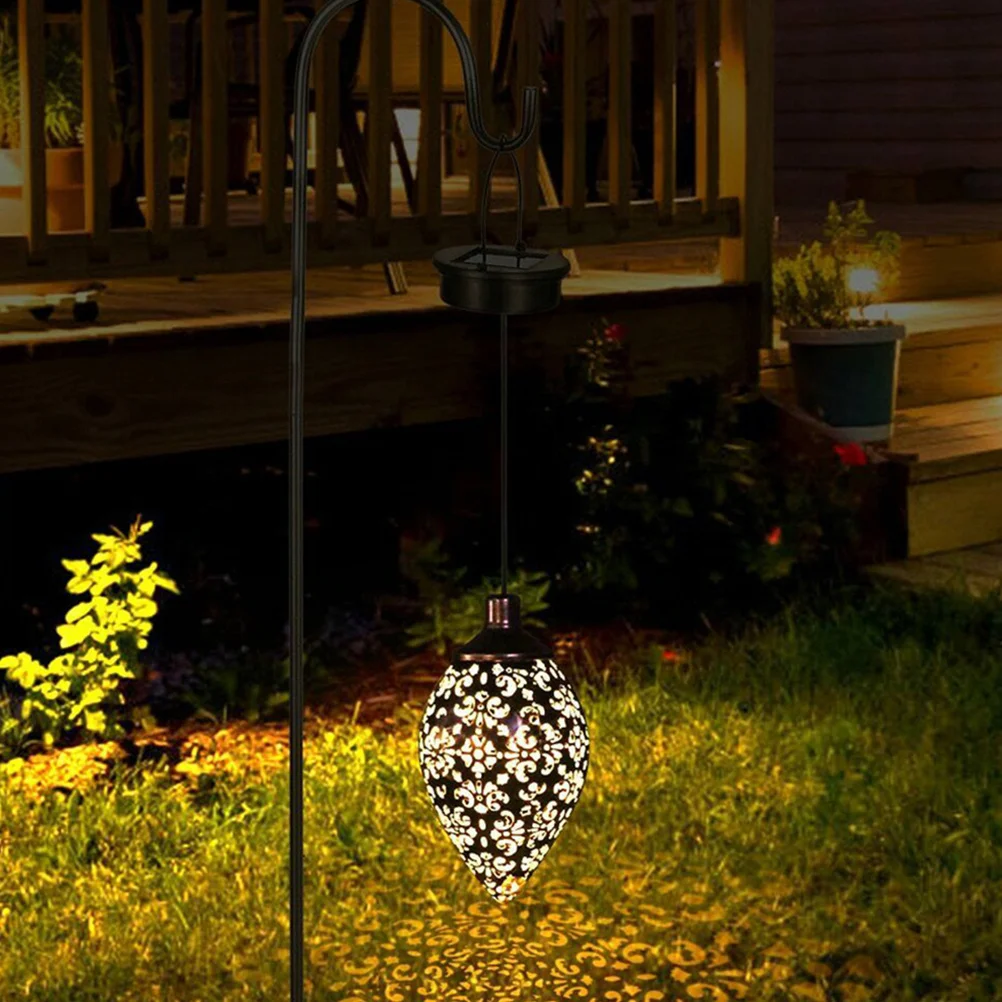 

Powered Iron Art Hollow-Out Lantern Outdoor Hanging Garden Light Lanterns For Yard Warm Lighting Outdoor Solar Lantern Hanging
