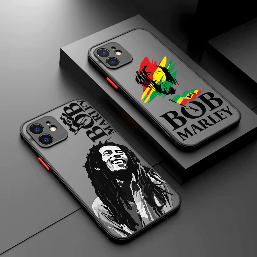 Rapper Bobs Marleys Phone Case For iPhone 15 14 13 12 11 Mini Pro Max X XR XSMax 7 8 Plus Matte Transparent Back Cover