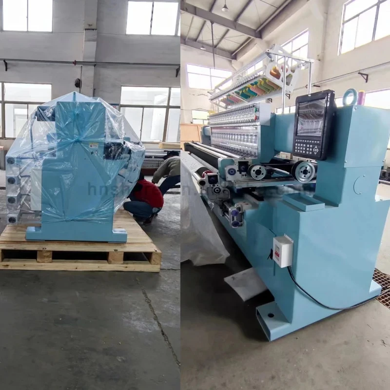 آلة صنع خياطة اللحف ذات الذراع الطويلة الأوتوماتيكية سترة منتفخة على شكل أوزة