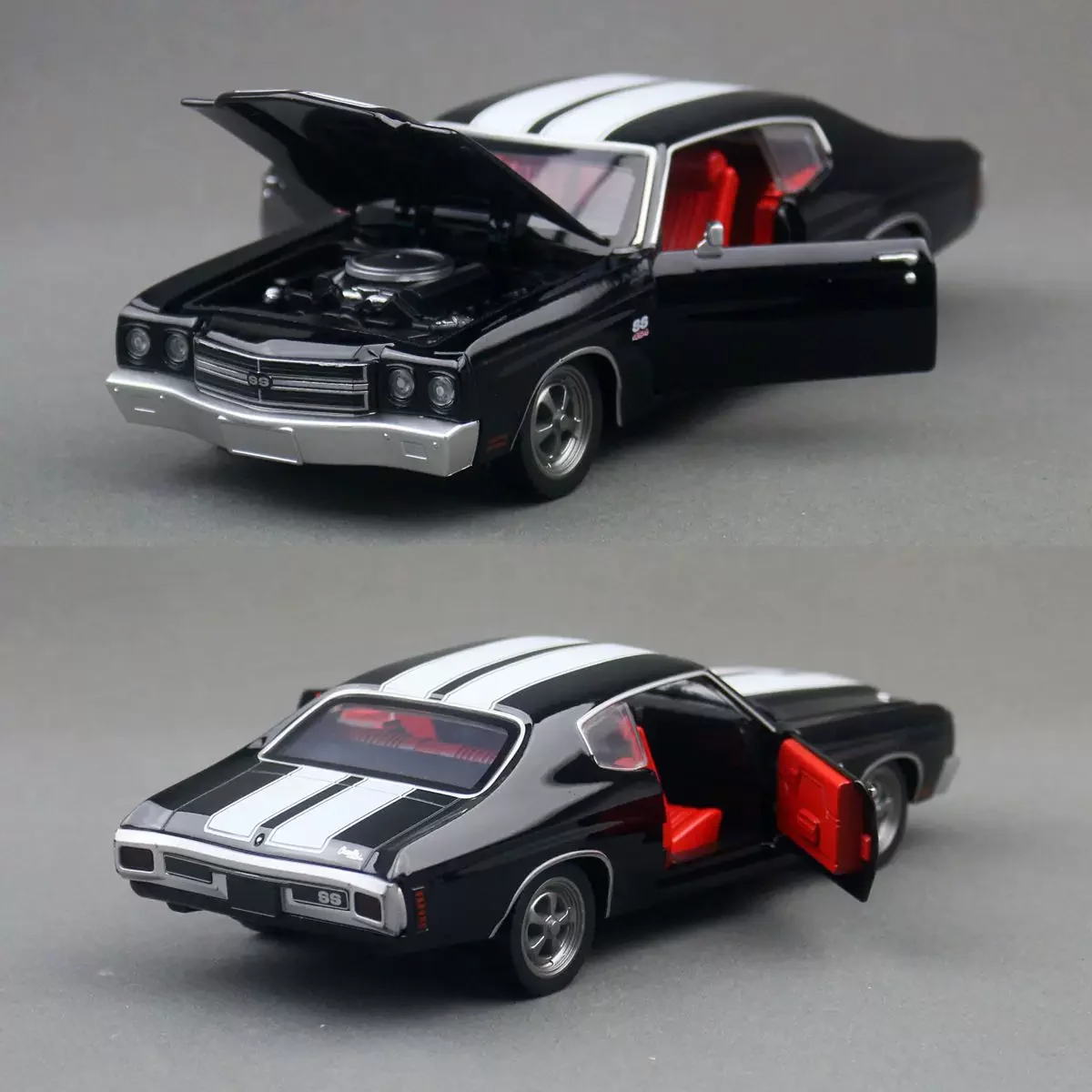 

1:24 Chevelle SS 454 1970 Classic car Alloy Metal Diecast Car Model Sound Light Desktop Collection Hobby Ornaments Gift Toy
