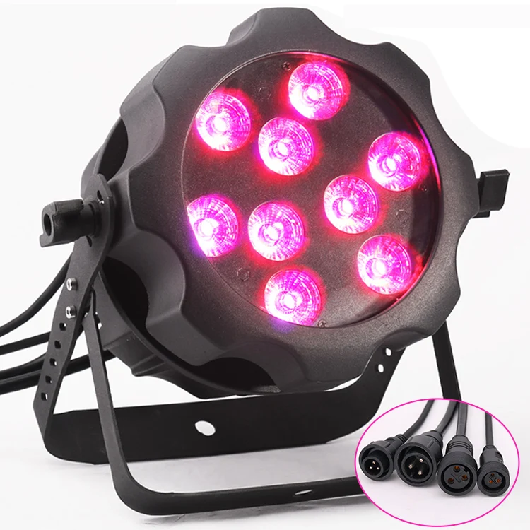 Outdoor Led Effect Light 9x18w RGBWA+UV 6in1 Waterproof Wash Led Stage Light Can Uplights For Stage Lighting Equipment