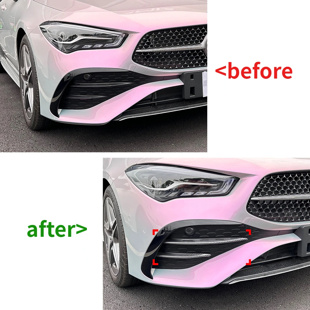 For Mercedes Benz 2023+ CLA Class C118 X118 AMG Facelift Car High Quality ABS Front Fog Lamp Strips Air Intake Grille Cover Trim