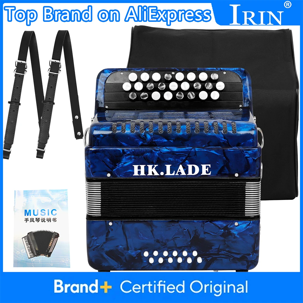

25-клавишный синий аккордеон, 12-бас-ключ, аккордеон Bayan с плечевым ремнем, рюкзак, ручной универсальный клавиатурный инструмент