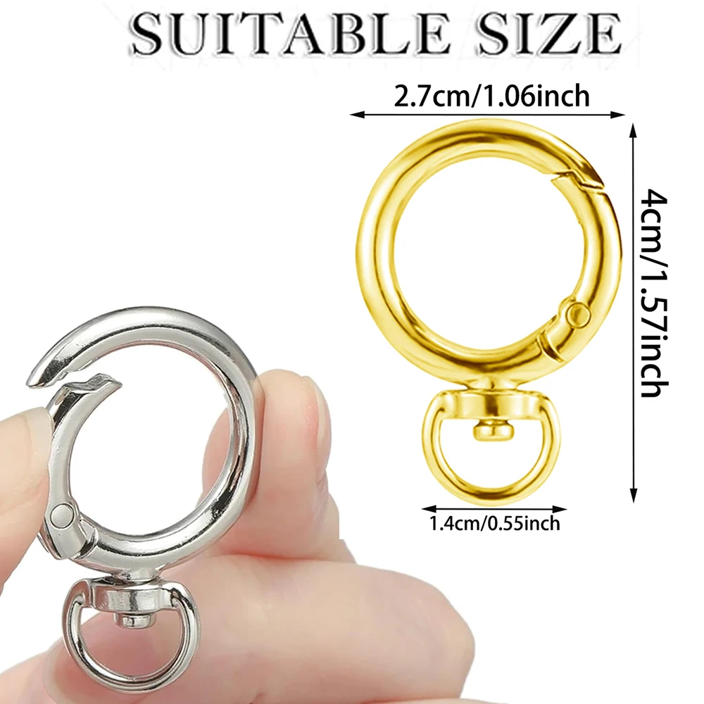 5/10/20/40pcs Round Swivel Metal Spring Key Chain Buckles Clasps For DIY Bag Keychain Ring Connector Jewelry Making Accessories