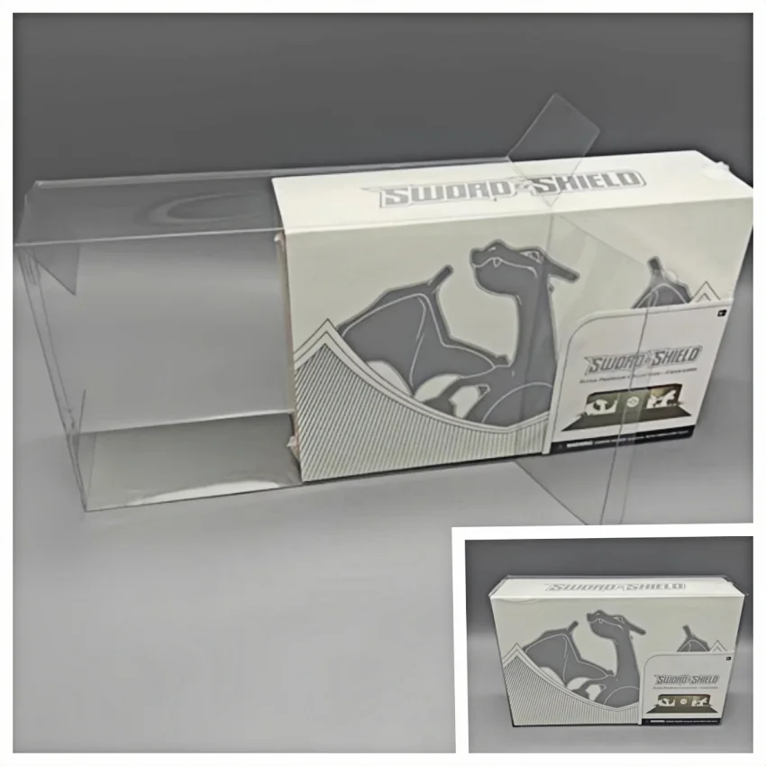 Funda protectora transparente para tarjetas Pokémon/PTCG/Charizard UPC Ultra Premium, caja de presentación de colección, versión de EE. UU.